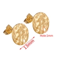 Orecchini a perno dorati 13mm in acciaio martellato con foro da 1mm per creazione gioielli - Tondo-13mm / Oro