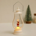 White Christmas LED lantern with reindeer motif and warm light for festive decoration - Elk