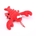 Red plush lobster charm accessory with soft fabric texture and elastic band - Red Lobster (Plush Hair Tie)
