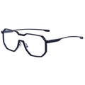 Steampunk irregular black metal full frame sunglasses with clear lenses for men - Matte Black Anti-Blue Light