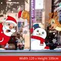 Detail of Christmas window stickers with Santa and reindeer patterns for holiday decoration - Model AMJ958
