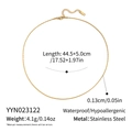 Detail of minimalist gold-plated stainless steel chain with lobster clasp and extension - Minimalist Fine Necklace (YYN023122)