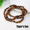 Natural tiger eye stone irregular gravel beads strand with golden chatoyancy - Tiger's Eye (Circumference Approx. 80cm)