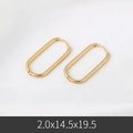 Minimalist gold-plated stainless steel U-shaped oval hoop earrings for women and men - 2*14.5*28.5mm / Gold