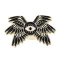 Dark style eagle eye enamel alloy brooch badge with golden wings on white background - Multi-winged Eye Style (XZ7255)