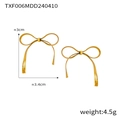 Orecchini a fiocco dorati dimensioni 3,4cm x 3cm con trama metallica e peso di 4,5g - Orecchini Piccoli / Oro