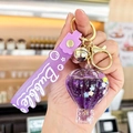 Violetter Heißluftballon Schlüsselanhänger mit Glitzer und Silikon-Bubble-Armband - Lila