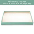 Tiffany blue PU leather necklace display tray with hooks 35x24x3cm storage organizer - Mint Green Necklace Display Tray