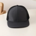 Dettaglio del fronte in cotone grigio scuro e della rete nera del berretto da baseball trucker - L (58-60cm) / grigio scuro