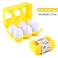 Educational 6-piece Easter egg puzzle set with yellow tray for toddler learning - Yellow Box White Eggs (QL861)