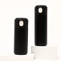 Matte black stainless steel insulated bottle with white push-button lid in two sizes - 420ml / Standard / Classic Black