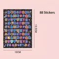 Set of 3 sheets with 88 colorful alphabet A-Z stickers for DIY labeling projects - Glitter Alphabet Stickers (Black)