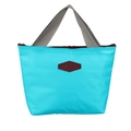 Cyanfarbene Isoliertasche aus wasserdichtem Nylon mit grauen gewebten Tragegriffen - Blau