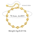 Detail view of 18K gold plated floral chain bracelet with 16.5cm length and 6cm extension - Hollow Flower Bracelet (KB0157)