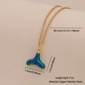 Golden stainless steel necklace with blue whale tail pendant for beach vacation style - 6# Fish Tail