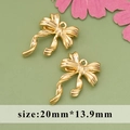 Golden 18k plated bow pendant charms 20mm x 13.9mm for DIY jewelry making - ME5608A - Gold Bow Knot - 1pc