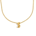 Collier en acier inoxydable plaqué or 18 carats avec un pendentif évidé lettre S - Lettre S / Or
