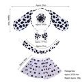 Dalmatian costume set for kids including headband, bowtie, tail, and tutu skirt - Dalmatian 4-Piece Set + White Tutu Skirt with Black Polka Dots