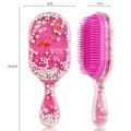 Pink flamingo hair brush for kids with colorful beads and Valentine's Day print - 04-Flamingo Balloon