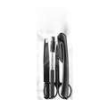 Professional 4-piece matte black stainless steel eyebrow grooming set with beauty tools - 4pcs Set (65061)