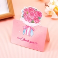 Pink 3D carnation bouquet greeting card with Thank You text and matching envelope - Carnation - Thank You