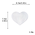 White heart sequin patch for DIY clothing, size 8.7x7.2cm with beaded embroidery detail - White Heart*Large Size (Laser) #29