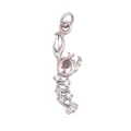 Pendentif homard argenté avec un grand cristal goutte et des petites pierres rondes - K642977-White Gold Lobster