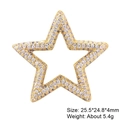 Macro view of gold star jewelry clasp with micro-set zircon, 25.5*24.8*4mm size - Style 24: Copper Micro-set Zircon Connecting Clasp