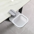 Grey and white clip-on rotating desk trash bin for kitchen or office storage - Off-White / Clamp Style