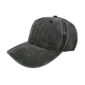 Classic vintage washed dark grey baseball cap with embroidery and breathable holes - Black