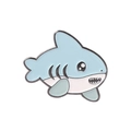 Cute light blue shark enamel pin badge with ocean theme design for marine lovers - XZ4611-Light Blue Shark