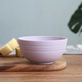 Square light luxury purple fruit bowl made of wheat straw plastic with ring textures - Purple-13CM Bowl