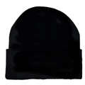 Klassische schwarze Strickmütze mit Umschlag-Design für einen warmen Outdoor-Winterlook - L (54-60cm) / Schwarz