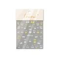 Autocollants pour ongles motif cerise et nœud blanc et jaune modèle TO-384 - TA384-Argent