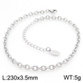 S.steel minimalist chain anklet in silver finish with lobster clasp and extension - Silver Style (KJ3756-Z)