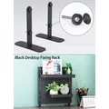 Pair of black desktop mounting brackets for pegboard organizers with screw hardware - Pegboard Desktop Fixed Bracket - Black