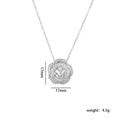 Collana con fiori d'argento con pendente camelia da 17mm e zirconi cubici scintillanti - Camelia / Argento