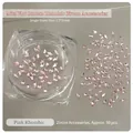Pink rhombus flatback zircon nail crystals in 1.5x3mm size for professional manicure DIY - 1.5*3 Pink Flatback Rhombus