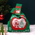 Knitted Christmas gift bag with Santa and Xmas tree design in red and green colors - Green Apple Knit Bag with Pin Card (Large)