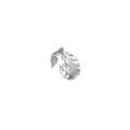 Verstellbarer Blattring aus Silber-Titanstahl mit Federmotiv in dezentem Design - Silber (R303122)