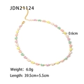 Collana in acciaio inossidabile placcato oro 18k con ciondoli a farfalla in smalto - Acciaio inossidabile / Collana Farfalla Colorata(JDN21124)
