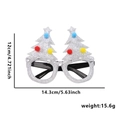 Silver glitter Christmas tree glasses with colorful pom-poms and rhinestone accents - Silver Tree (With Drill)