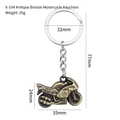 Antique bronze motorcycle keychain made of metal alloy in vintage biker style - Motorcycle Model (X-104) / Bronze