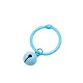 Anneau ressort circulaire en métal bleu clair pour porte-clés avec petit grelot - Rose bonbon