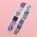 12-grid storage box with teardrop nail art rhinestones in various vibrant colors - 12 Colors Teardrop Rhinestones