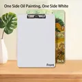 A4 wooden clipboard featuring a white front side and Van Gogh oil painting back design - Double-sided White and Provence Farmhouse