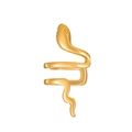 Minimalist gold snake ear cuff with a polished finish shown on a white background - Mirror Polished Spirit Snake Earrings