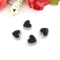 Set of four 8mm black heart alloy spacer beads for DIY jewelry making and crafts - Heart Shape (14093) / 8mm / Black
