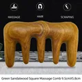 Massagekamm aus grünem Sandelholz zur Kopfhautstimulation und täglichen Haarpflege - Quadratischer Massagekamm Aus Grünem Sandelholz