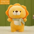 Cute 23cm orange lion plush toy with green scarf made of soft short fleece - 23CM / Yellow Lion